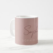 Mug Script Moderne Rose Poussiéreux Féminin Manuscrit (Devant gauche)