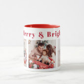 Mug Script moderne Trois photos rouge Joyeux et lumine (Centre)