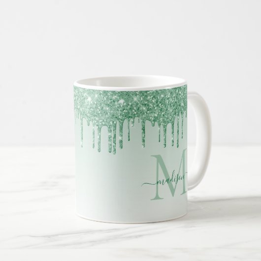 Mug Script Monogramme à étincelle de Parties scintilla (Devant droit)