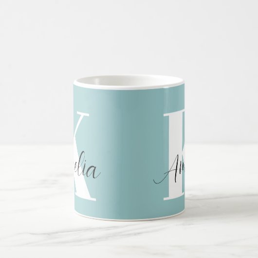Mug Script Monogramme Chic Turquoise (Centre)