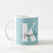 Mug Script Monogramme Chic Turquoise (Gauche)