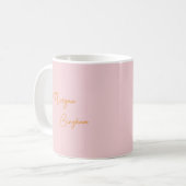 Mug Script monogramme minimaliste rose (Devant gauche)