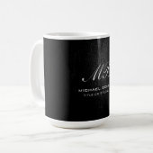 Mug Script monogramme noir gris moderne mignon (Devant gauche)