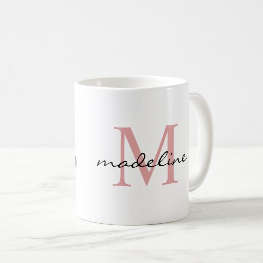 Mug Script Monogramme Panda Cute (Devant droit)