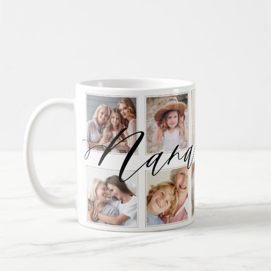 Mug Script Nana moderne | Collage photo pour petits en (Gauche)