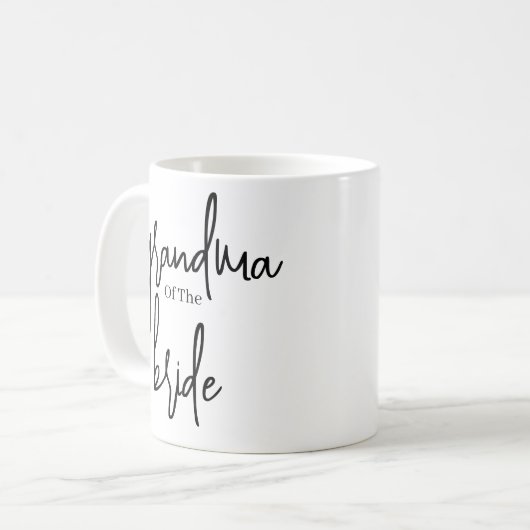Mug Script noir grand-mère de la mariée mariage café (Devant gauche)