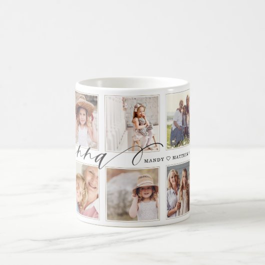 Mug Script Nonna moderne | Collage photo pour petits e (Centre)