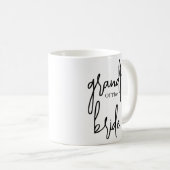 Mug Script Papi noir de la mariée mariage café (Devant droit)
