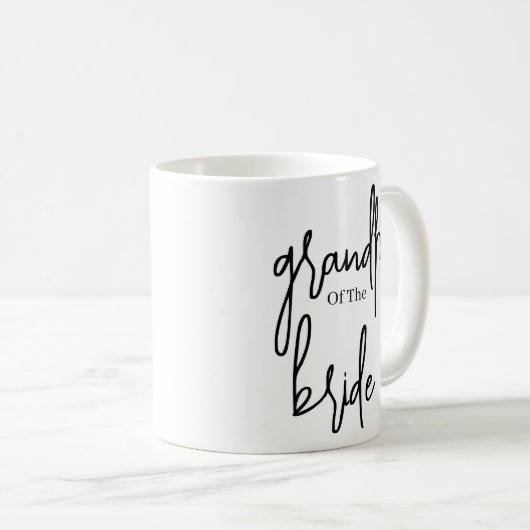 Mug Script Papi noir de la mariée mariage café (Devant droit)