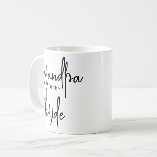 Mug Script Papi noir de la mariée mariage café (Devant gauche)