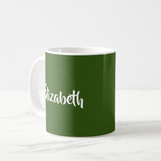 Mug Script personnalisé Ajouter un nom Forest Green (Devant gauche)
