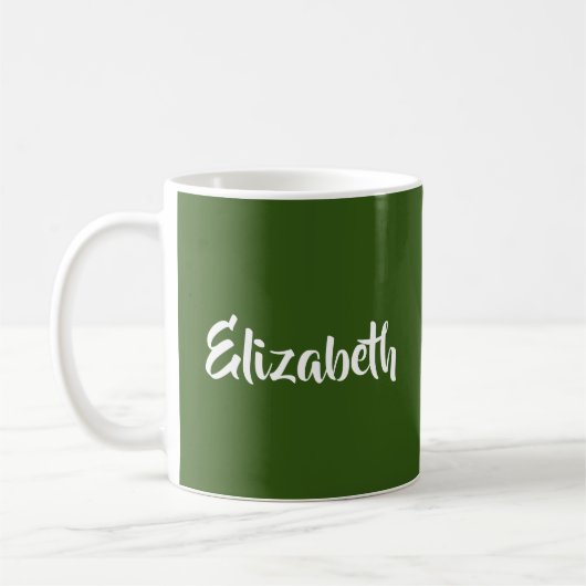 Mug Script personnalisé Ajouter un nom Forest Green (Gauche)