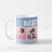 Mug Script photo girly moderne bleu parties scintillan (Gauche)