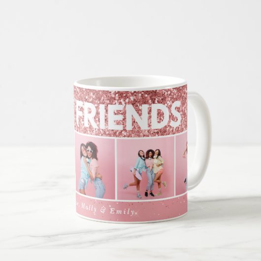 Mug Script photo girly moderne parties scintillant ros (Devant droit)