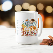 Mug Script Rétro Merci Grateful Monogramme béni