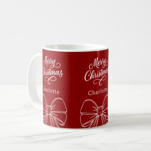 Mug Script rouge de Noël (Devant gauche)