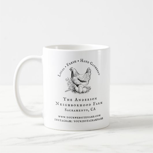 Mug Script rustique de poulet Famille Agritourisme (Gauche)