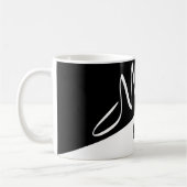 Mug script scindé noir et blanc élégant Monogramme (Gauche)