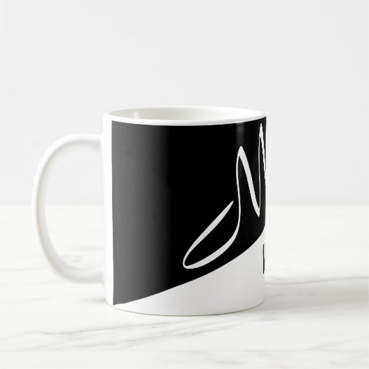 Mug script scindé noir et blanc élégant Monogramme (Gauche)