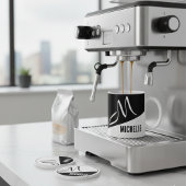 Mug script scindé noir et blanc élégant Monogramme