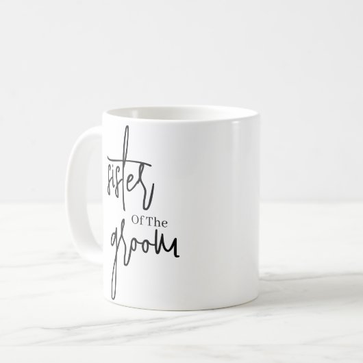 Mug Script Soeur noire du marié mariage Café (Devant gauche)