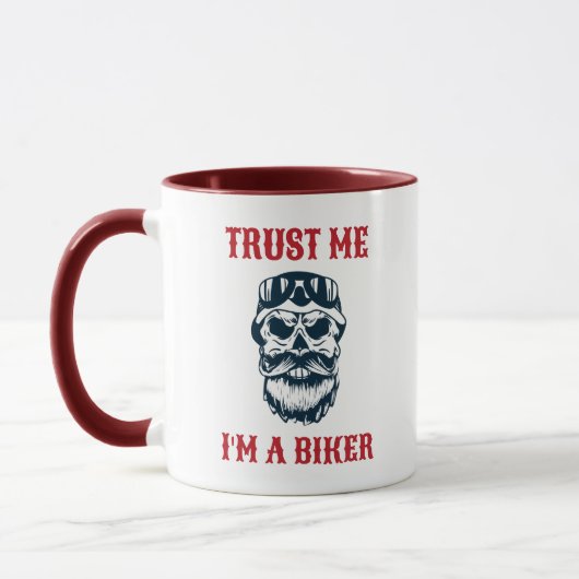 Mug Scull de barbe | Motorcycle | Faites-moi confiance (Gauche)