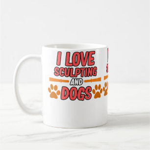 Mug Sculpter l'amour et les chiens Artiste en argile c