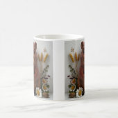 Mug Sculpture 3D D'Un Castor Gai Aux Fleurs (Centre)