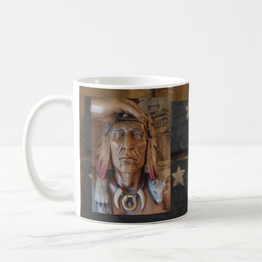 Mug Sculpture amérindienne avec plumes de renard (Gauche)