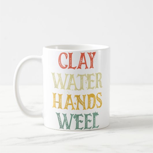 Mug Sculpture d'argile à mains d'eau Terre cuite Potie (Gauche)