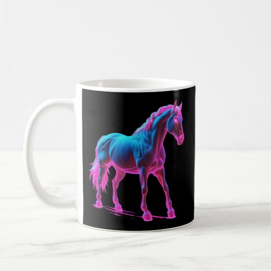 Mug Sculpture de Cheval Léger Néon (Gauche)