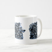 Mug Sculpture de loup chromé (Devant droit)