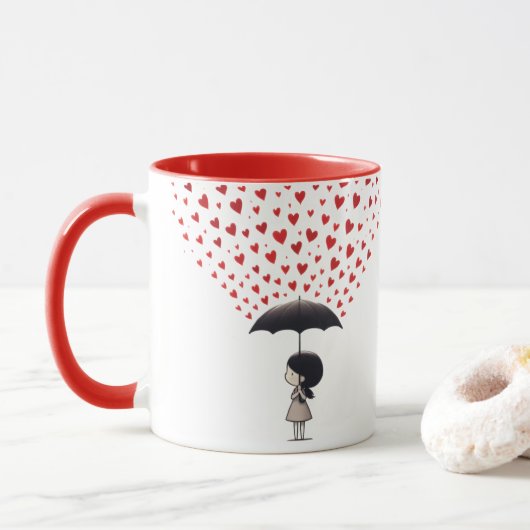 Mug se doucher de coeur d'amour (Avec donut)