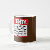 Mug Se Renta Borracho Mens Graphic Funny Espagnol (Devant gauche)