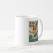 Mug Sea Beast Retro Mermaid | Funny Coastal Beach Life (Devant droit)