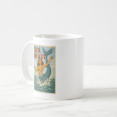 Mug Sea Beast Retro Mermaid | Funny Coastal Beach Life (Devant gauche)