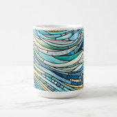 Mug Sea of Waves Teal Mosaic Fine Art (Centre)