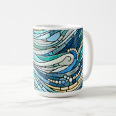 Mug Sea of Waves Teal Mosaic Fine Art (Devant droit)