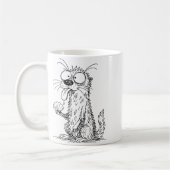 Mug Sea Otter Abstract Art Rtrait Drawing Whimsical Fu (Gauche)