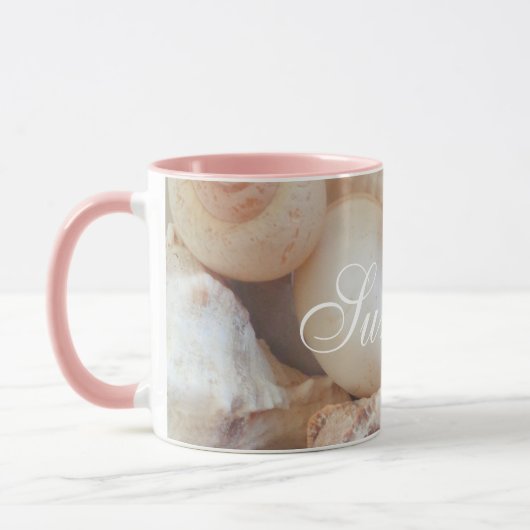 Mug Sea Shells, Summer Beach Exotic Troptic Romantic (Gauche)