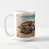 Mug Sea Turtle and Baby Illustration | Personalized (Gauche)