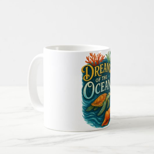 Mug Sea Turtle & Coral Art (Devant gauche)