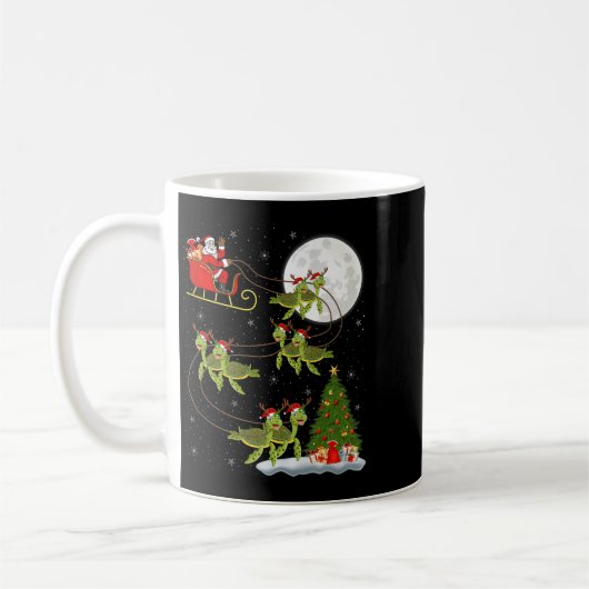 Mug Sea Turtle Santa Sleigh Flying Funny Magical Chris (Gauche)