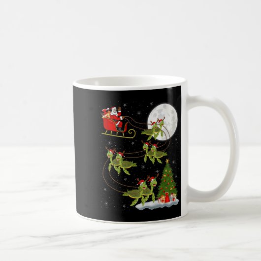 Mug Sea Turtle Santa Sleigh Flying Funny Magical Chris (Droite)
