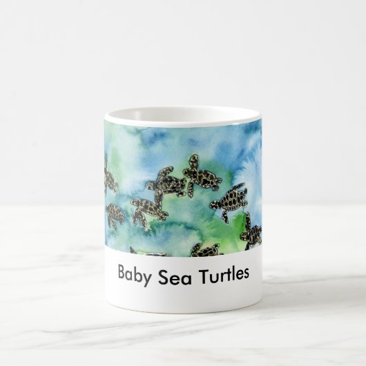 Mug sea_turtles_painting, tortues de mer de bébé (Centre)