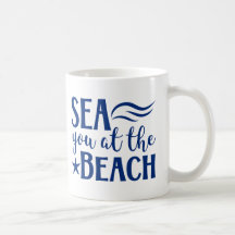 Sea You At The Beach Citation Navy Moderne Style C