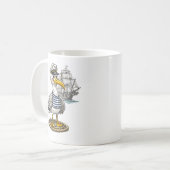 Mug Seagull Sailor with Rope and Ship Background (Devant gauche)