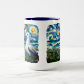 Mug Seagull Van Gogh Style Plage Sky Blue Turquoise (Centre)