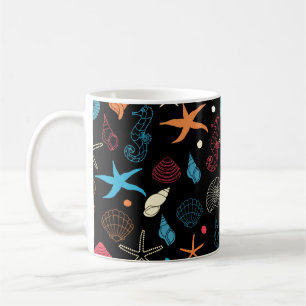 Mug Seahorse Starfish Coquillages Ocean Life