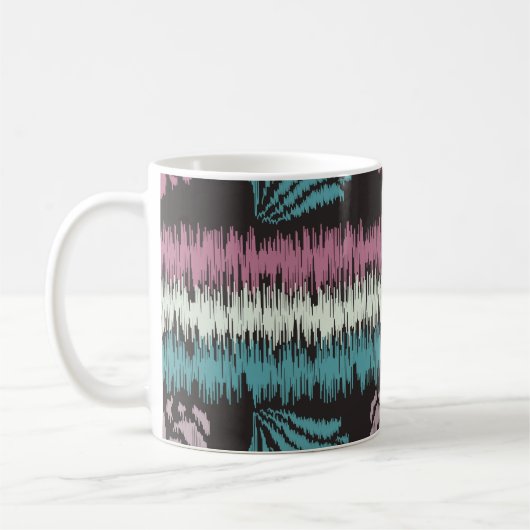 Mug Seamless abstract ikat pattern with the image of f (Gauche)